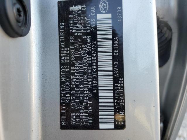 Photo 10 from auction – 2010 TOYOTA CAMRY BASE with VIN 4T1BF3EK8AU047172