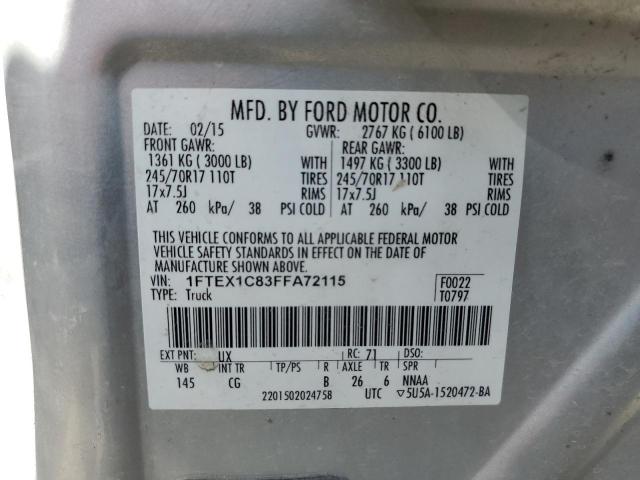 Photo 10 from auction – 2015 FORD F150 SUPER with VIN 1FTEX1C83FFA72115