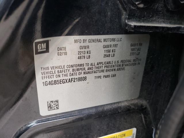 Photo 10 from auction – 2010 BUICK LACROSSE C with VIN 1G4GB5EGXAF218808