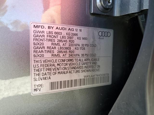 Photo 10 from auction – 2017 AUDI Q7 PREMIUM with VIN WA1LAAF74HD039709