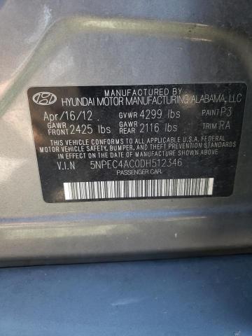 Photo 10 from auction – 2013 HYUNDAI SONATA SE with VIN 5NPEC4AC0DH512346
