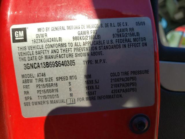 Photo 10 from auction – 2009 CHEVROLET HHR LS with VIN 3GNCA13B69S640305