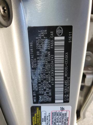 Photo 10 from auction – 2005 TOYOTA CAMRY LE with VIN 4T1BF32K85U594243