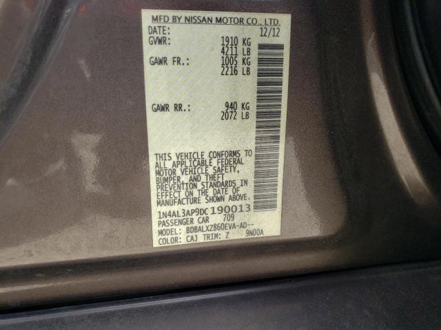 Photo 10 from auction – 2013 NISSAN ALTIMA 2.5 with VIN 1N4AL3AP9DC190013