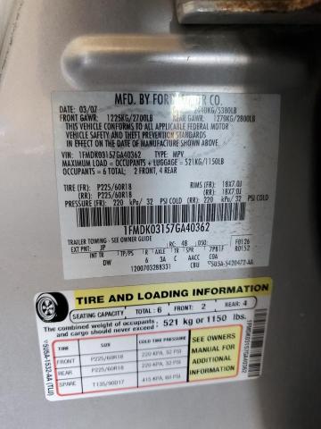 Photo 10 from auction – 2007 FORD FREESTYLE with VIN 1FMDK03157GA40362