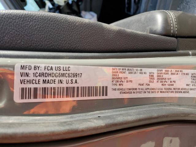 Photo 10 from auction – 2021 DODGE DURANGO GT with VIN 1C4RDHDG6MC626917