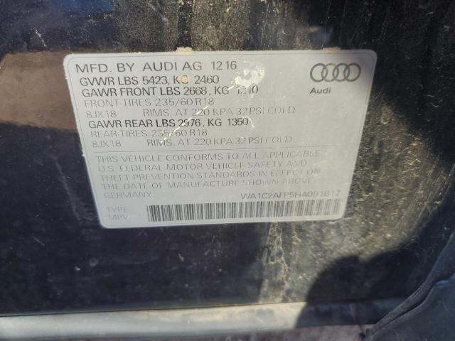 Photo 10 from auction – 2017 AUDI Q5 PREMIUM with VIN WA1C2AFP5HA091817