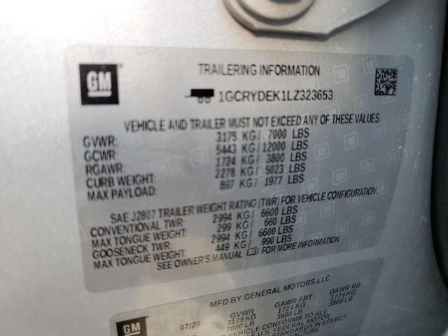 Photo 10 from auction – 2020 CHEVROLET SILVERADO with VIN 1GCRYDEK1LZ323653