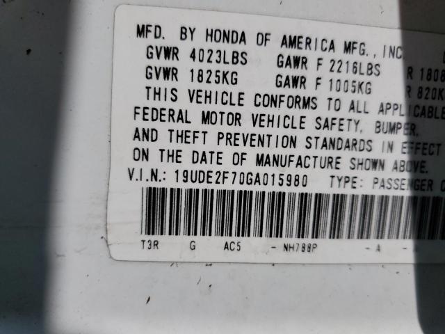 Photo 10 from auction – 2016 ACURA ILX PREMIU with VIN 19UDE2F70GA015980