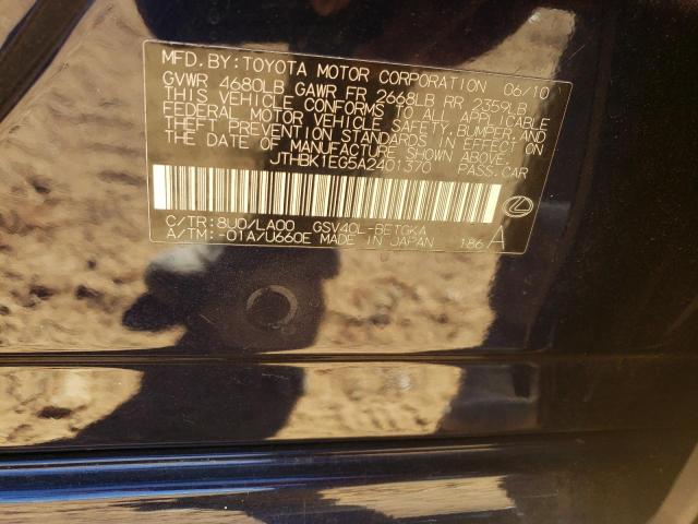 Photo 10 from auction – 2010 LEXUS ES 350 with VIN JTHBK1EG5A2401370