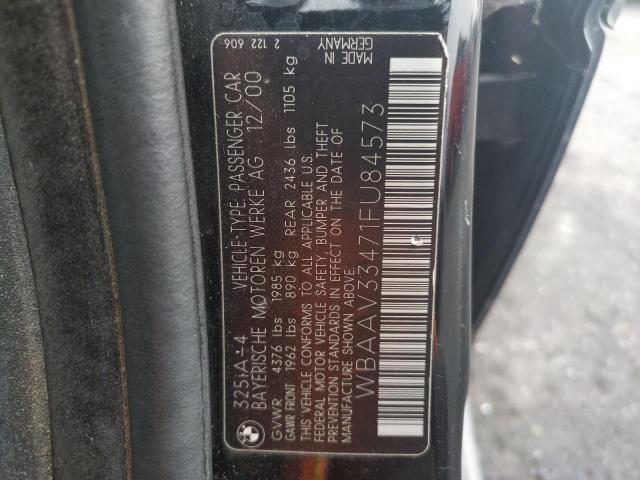 Photo 10 from auction – 2001 BMW 325 I with VIN WBAAV33471FU84573