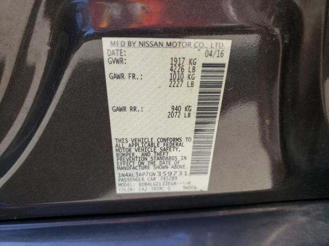 Photo 10 from auction – 2016 NISSAN ALTIMA 2.5 with VIN 1N4AL3AP7GN359731