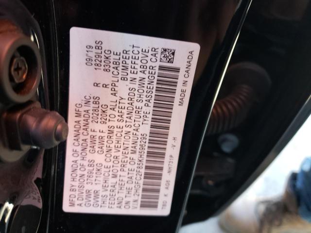 Photo 10 from auction – 2019 HONDA CIVIC SPOR with VIN 2HGFC2F85KH596295