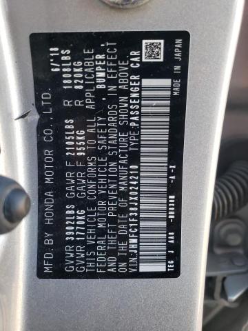 Photo 10 from auction – 2018 HONDA CIVIC EX with VIN JHMFC1F38JX024210