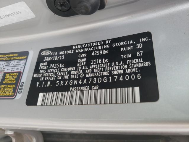 Photo 10 from auction – 2013 KIA OPTIMA EX with VIN 5XXGN4A73DG174006