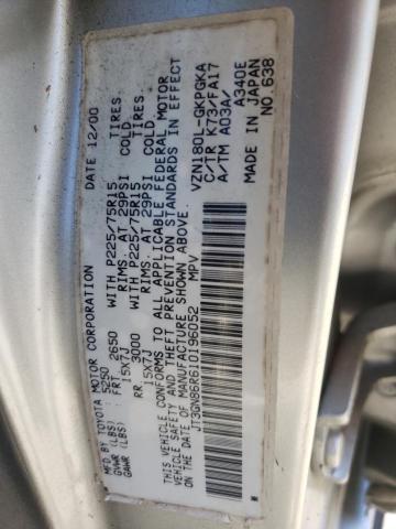 Photo 10 from auction – 2001 TOYOTA 4RUNNER SR with VIN JT3GN86R610196052