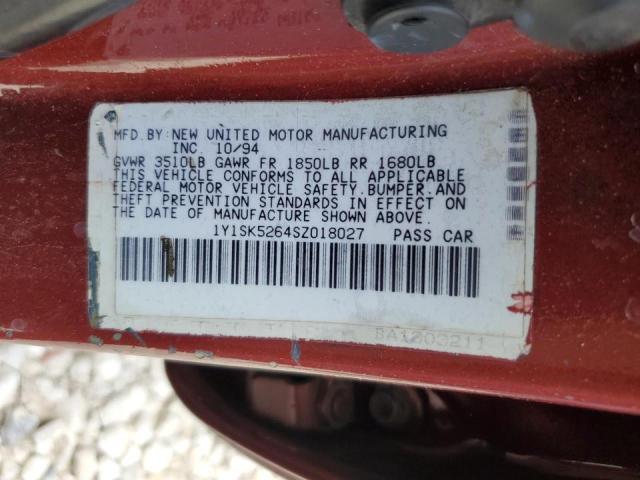 Photo 10 from auction – 1995 GEO PRIZM BASE with VIN 1Y1SK5264SZ018027