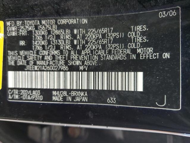 Photo 10 from auction – 2006 TOYOTA HIGHLANDER with VIN JTEEW21A260027986