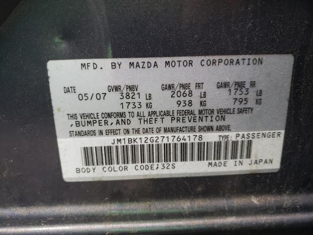 Photo 10 from auction – 2007 MAZDA 3 I with VIN JM1BK12G271764178