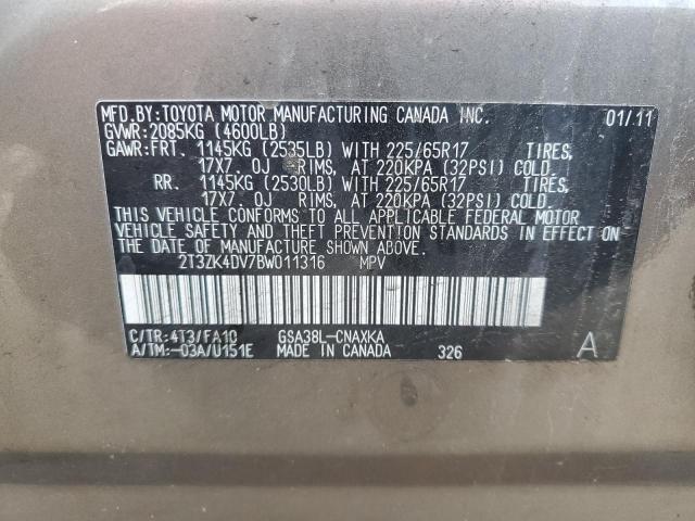 Photo 10 from auction – 2011 TOYOTA RAV4 with VIN 2T3ZK4DV7BW011316