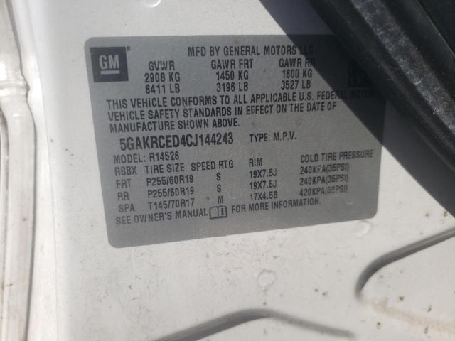 Photo 10 from auction – 2012 BUICK ENCLAVE with VIN 5GAKRCED4CJ144243