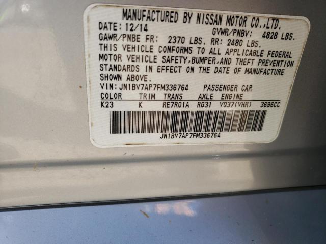 Photo 10 from auction – 2015 INFINITI Q50 BASE/P with VIN JN1BV7AP7FM336764