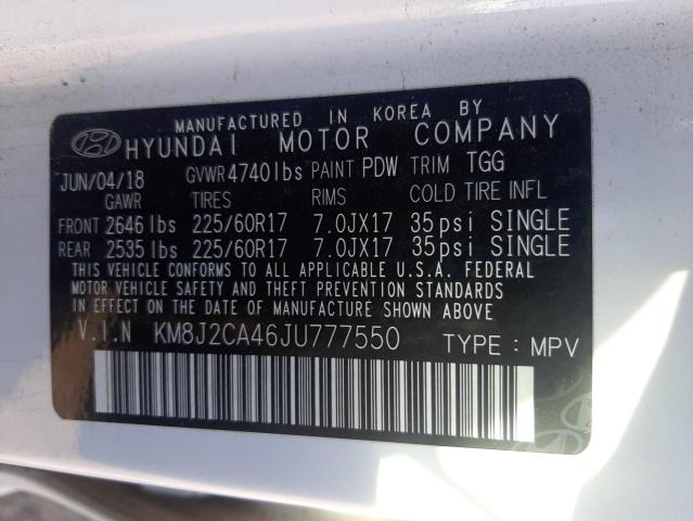 Photo 10 from auction – 2018 HYUNDAI TUCSON SE with VIN KM8J2CA46JU777550