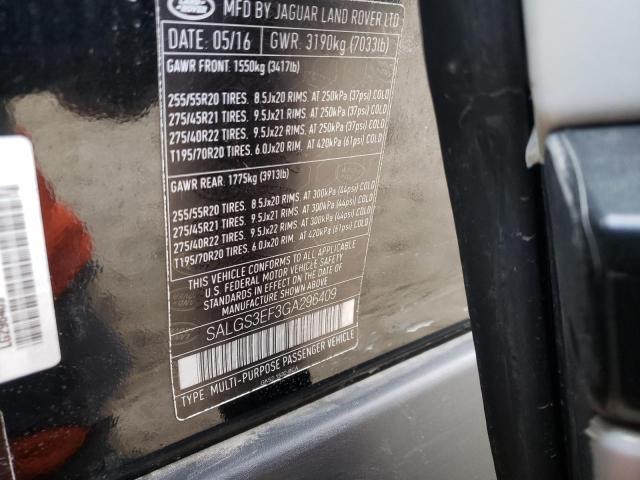 Photo 10 from auction – 2016 LAND ROVER RANGE ROVE with VIN SALGS3EF3GA296409