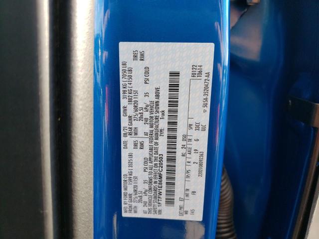 Photo 10 from auction – 2021 FORD F150 SUPER with VIN 1FTFW1E86MFC20503