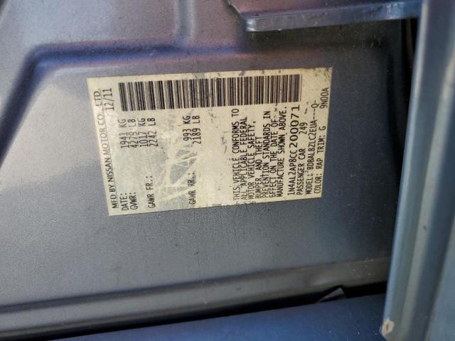 Photo 10 from auction – 2012 NISSAN ALTIMA BAS with VIN 1N4AL2AP8CC200071