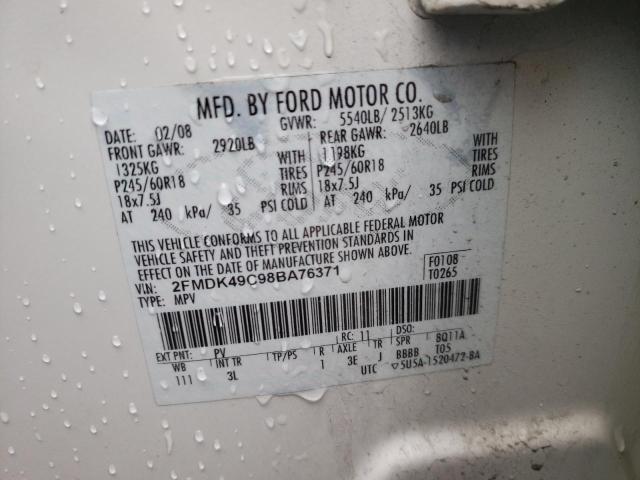 Photo 10 from auction – 2008 FORD EDGE LIMIT with VIN 2FMDK49C98BA76371