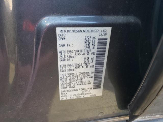 Photo 10 from auction – 2021 NISSAN FRONTIER S with VIN 1N6ED0EB8MN700049
