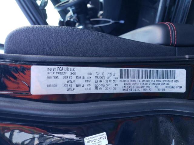 Photo 10 from auction – 2017 DODGE DURANGO R/ with VIN 1C4SDJCT1HC644092