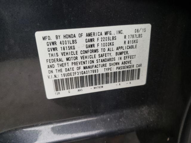 Photo 10 from auction – 2016 ACURA ILX BASE W with VIN 19UDE2F31GA017993