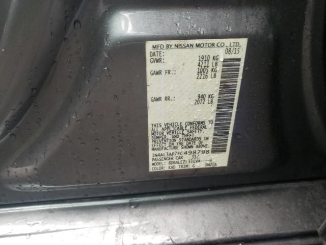 Photo 10 from auction – 2015 NISSAN ALTIMA 2.5 with VIN 1N4AL3AP7FC498798