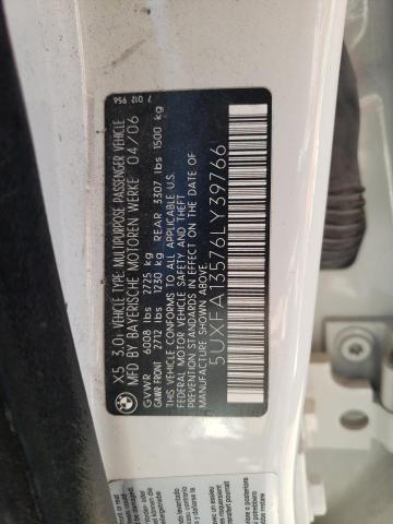 Photo 10 from auction – 2006 BMW X5 3.0I with VIN 5UXFA13576LY39766