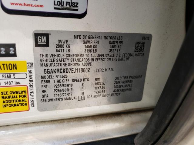 Photo 10 from auction – 2014 BUICK ENCLAVE with VIN 5GAKRCKD7EJ118002