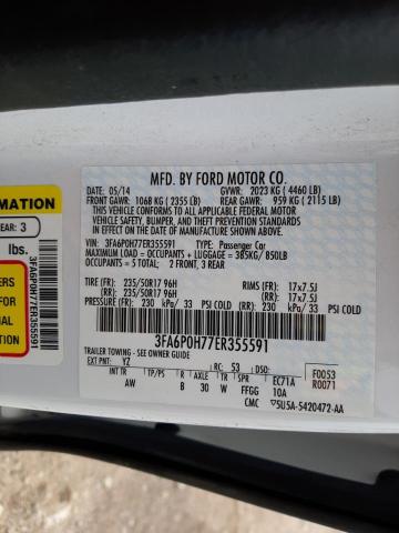 Photo 10 from auction – 2014 FORD FUSION SE with VIN 3FA6P0H77ER355591