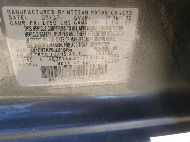 Photo 10 from auction – 2018 NISSAN VERSA S with VIN 3N1CN7AP9JL818465