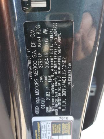 Photo 10 from auction – 2020 KIA FORTE FE with VIN 3KPF24AD1LE213662