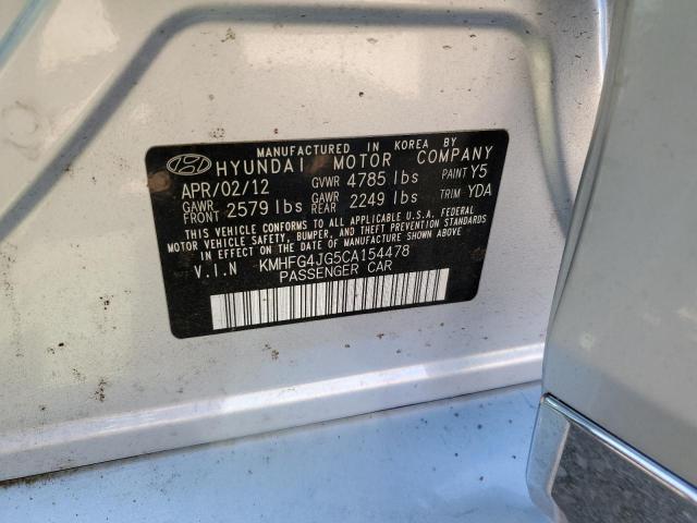 Photo 10 from auction – 2012 HYUNDAI AZERA GLS with VIN KMHFG4JG5CA154478