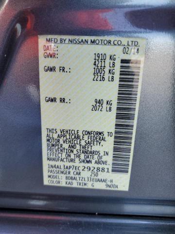 Photo 10 from auction – 2014 NISSAN ALTIMA 2.5 with VIN 1N4AL3AP7EC292881