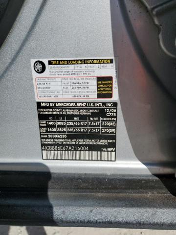 Photo 10 from auction – 2007 MERCEDES-BENZ ML 350 with VIN 4JGBB86E67A216004