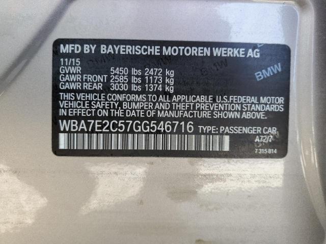 Photo 10 from auction – 2016 BMW 740 I with VIN WBA7E2C57GG546716