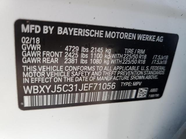 Photo 10 from auction – 2018 BMW X2 XDRIVE2 with VIN WBXYJ5C31JEF71056