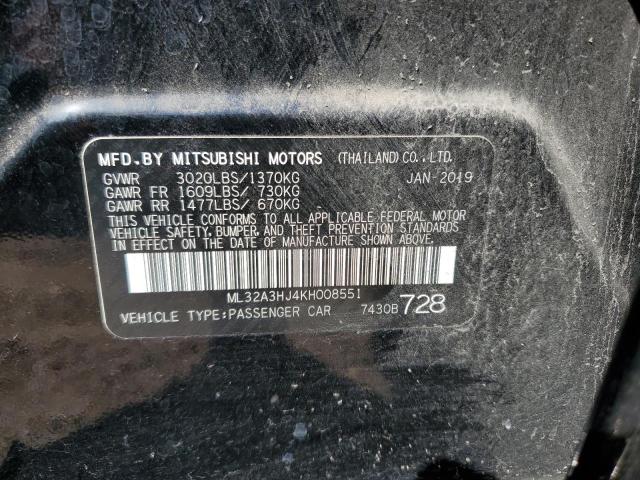 Photo 10 from auction – 2019 MITSUBISHI MIRAGE ES with VIN ML32A3HJ4KH008551