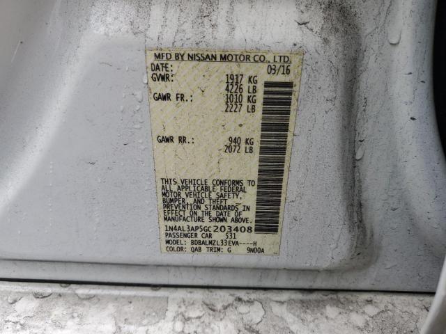 Photo 10 from auction – 2016 NISSAN ALTIMA 2.5 with VIN 1N4AL3AP5GC203408