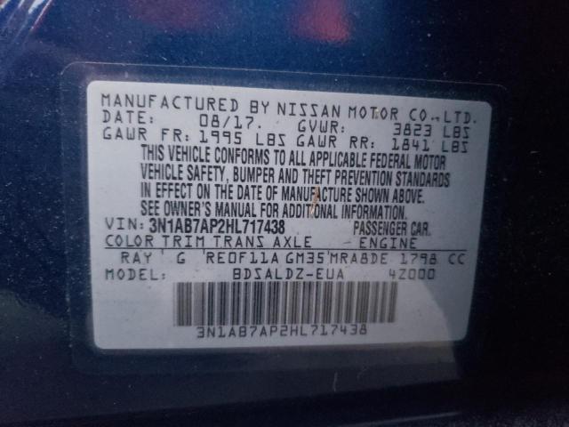 Photo 10 from auction – 2017 NISSAN SENTRA S with VIN 3N1AB7AP2HL717438