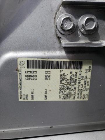 Photo 10 from auction – 2012 NISSAN MAXIMA S with VIN 1N4AA5AP2CC865166