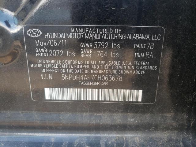 Photo 10 from auction – 2012 HYUNDAI ELANTRA GL with VIN 5NPDH4AE7CH063678
